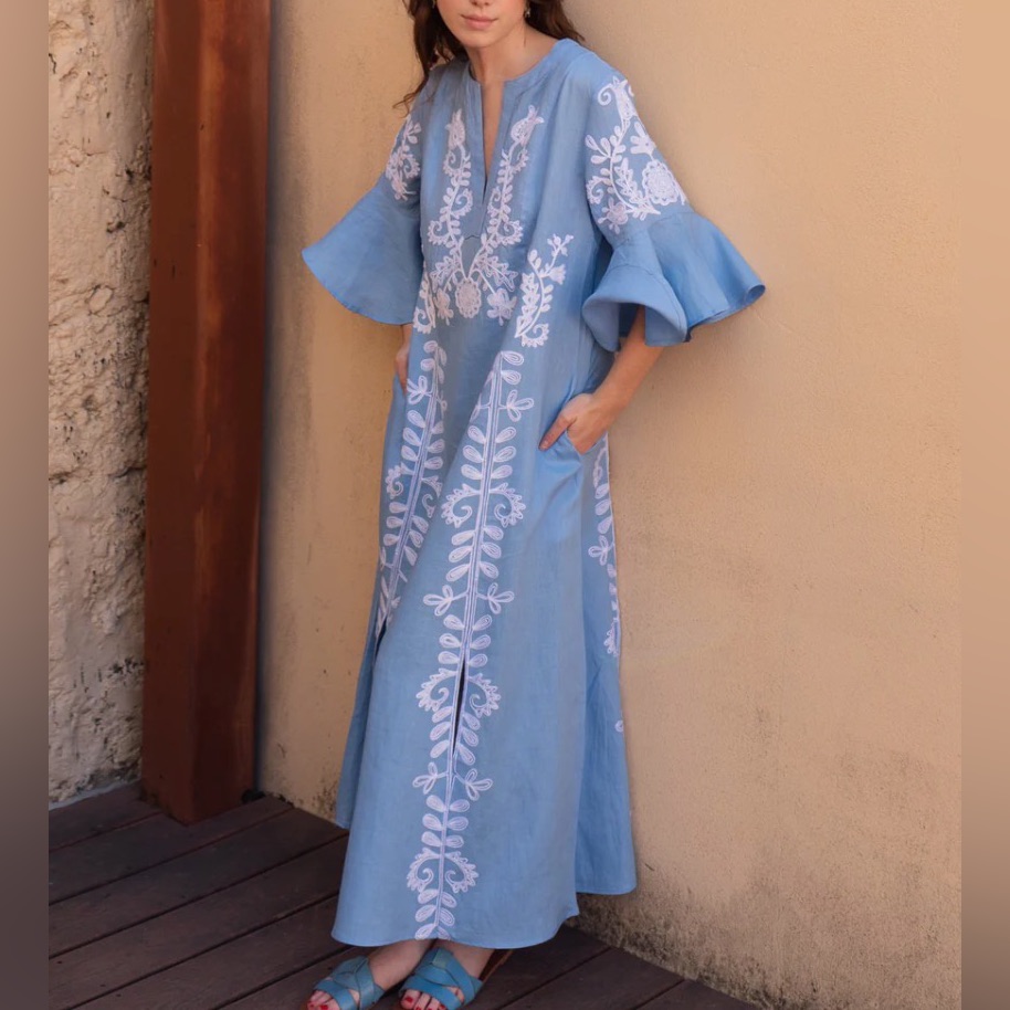 Nwt March 11 Annabell Maxi Dress In Baby Blue - Xl